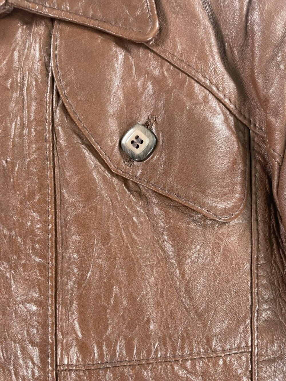 Vintage Leather Jacket-The Old Mill Glen Laine by Bainton Brown W/Red Lining - Picture 5 of 16